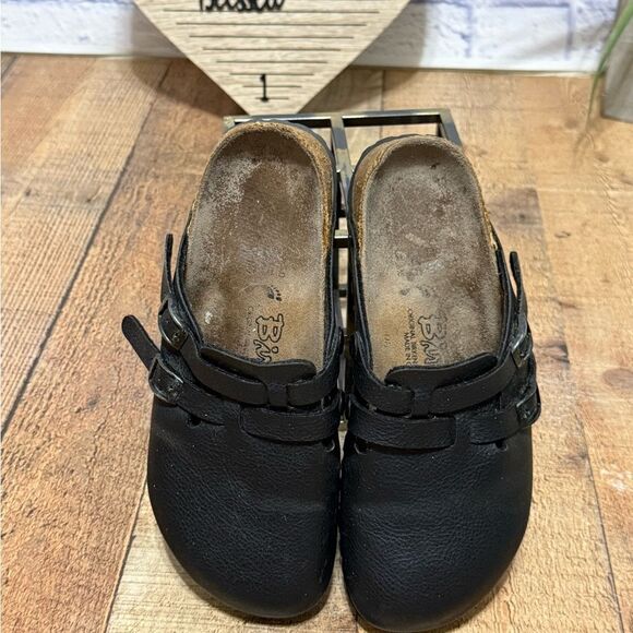 Birkenstock Birkis US L 7 M 5 Black Pebbled Camden Close Toe Clog Mule buckle - Picture 8 of 14